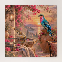Vögel bei Sonnenuntergang Puzzle