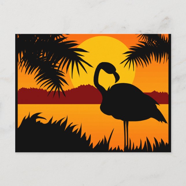 Vogel bei Sunset Postkarte (Vorderseite)