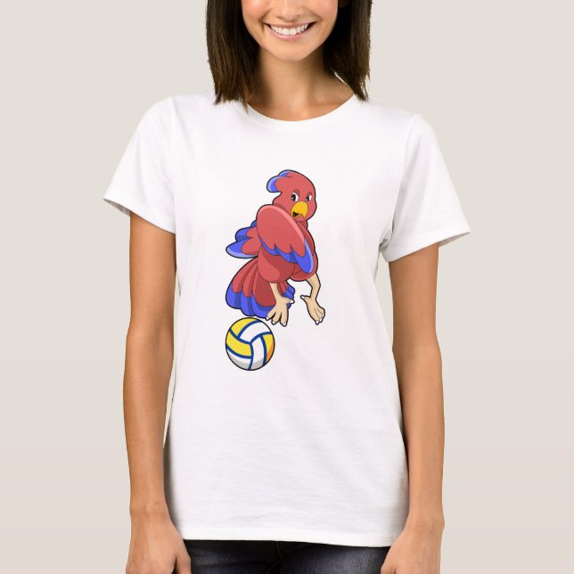 Vogel beim Volleyball-Sport T-Shirt (Vorderseite)