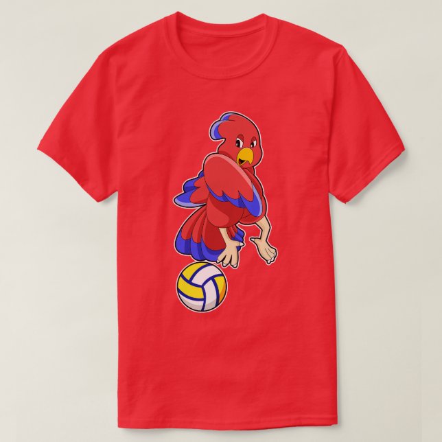Vogel beim Volleyball-Sport T-Shirt (Design vorne)