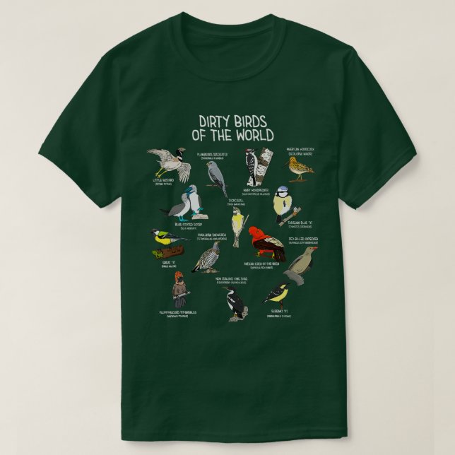 Vögel beobachten schmutzige Vögel auf der sonnigen T-Shirt (Design vorne)