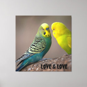Vögel Bild Custom Liebe und Liebe Text Gestreckt Leinwanddruck