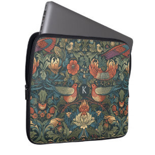 Vögel Blätter Floral Vintage William Morris Muster Laptopschutzhülle