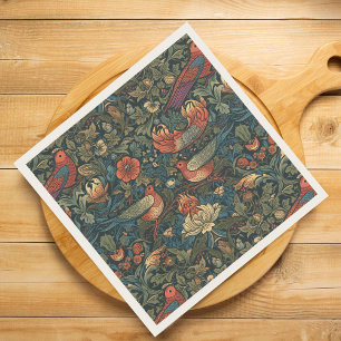 Vögel Blätter Floral Vintage William Morris Muster Serviette