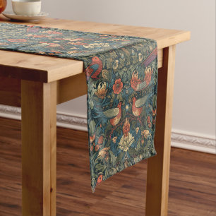 Vogel Blätter Florales Vintage William Morris Must Kurzer Tischläufer