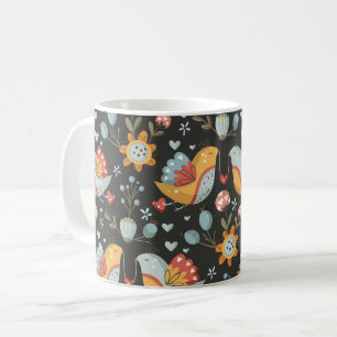Vögel Blume Bohemische Liebe Muster Kaffeetasse
