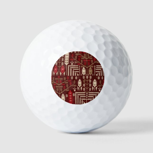 Vögel Blume Dunkles blaues Muster Golfball (Vorderseite)
