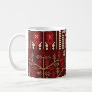 Vögel Blume Dunkles blaues Muster Kaffeetasse