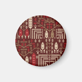 Vögel Blume Dunkles blaues Muster Magnet