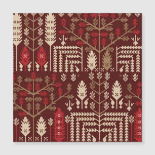 Vögel Blume Dunkles blaues Muster Magnetkarte