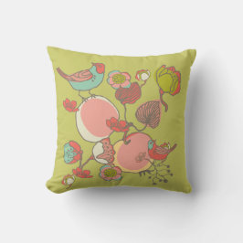 Vögel, Blume und Fruchtkissen Kissen