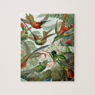 Vögel Blumen Blume Vogel Natur Vintage-Malerei Puzzle