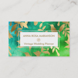 *~* Vogel-Blumen-Goldkunst-Deko-Muster Visitenkarte