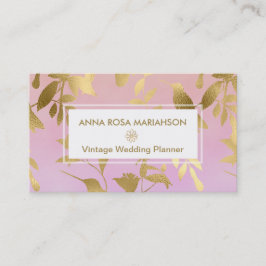 *~* Vogel-Blumengoldkunst-Deko-Muster Visitenkarte