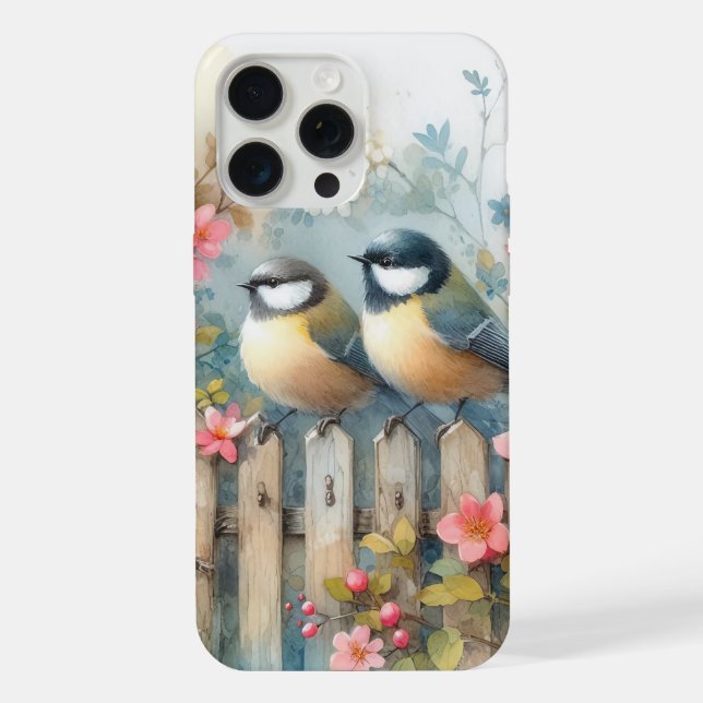 Vögel & Blüten iPhone Hülle (Rückseite)