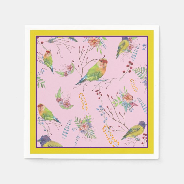 Vogel Botanisch Serviette (Vorderseite)