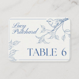 Vogel & Botanische Hochzeitsplatzkarte – Elegantes Platzkarte