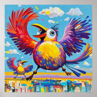 Vögel bunten Kunst abstrakt dick Riesen niedlich l