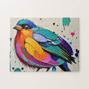 Vögel bunten Kunst abstrakt dick Riesen niedlich l Puzzle