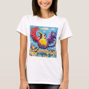 Vögel bunten Kunst abstrakt dick Riesen niedlich l T-Shirt