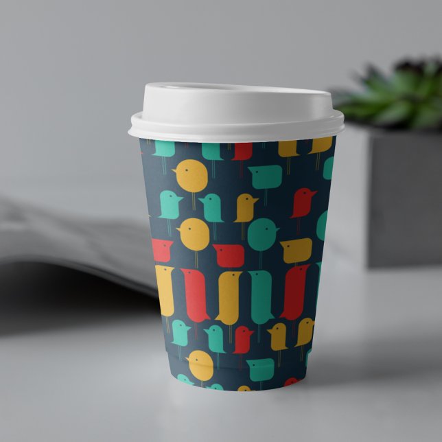 Vogel Cartoon  Pappbecher (multicolor bird pattern kids,adult party stationery, birthday party use and throw paper cups)