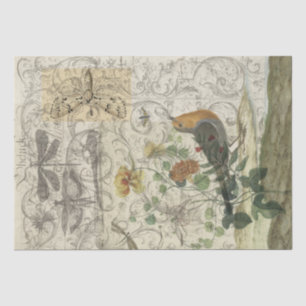 Vogel-Collage Seidenpapier