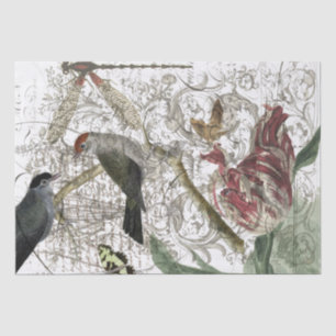 Vogel-Collage Seidenpapier