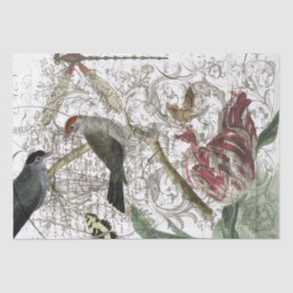 Vogel-Collage Seidenpapier