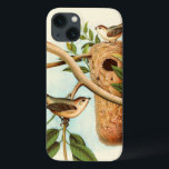Vogel Couple auf einem Nest auf einem Zweig Case-Mate iPhone Hülle<br><div class="desc">Dieser dekorative Kunstdruck zeigt ein Vogelpaar,  das ihr Nest aufstellt. Die Abbildung vermittelt ein Gefühl der Zusammengehörigkeit und Harmonie,  während die sanften Pastellgrün,  Beige und Braun ein angenehmes,  beruhigendes Gefühl schaffen. Wählen Sie dieses Design für alle rustikalen Produkte der Wohngestaltung.</div>