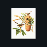 Vogel Couple auf einem Nest auf einem Zweig Leinwanddruck<br><div class="desc">Dieser dekorative Kunstdruck zeigt ein Vogelpaar, das ihr Nest aufstellt. Die Abbildung vermittelt ein Gefühl der Zusammengehörigkeit und Harmonie, während die sanften Pastellgrün, Beige und Braun ein angenehmes, beruhigendes Gefühl schaffen. Wählen Sie dieses Design für alle rustikalen Produkte der Wohngestaltung.</div>