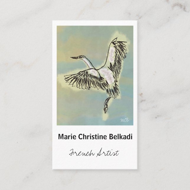 Vogel danken Ihnen, - künstlerische Visitenkarte (Vorderseite)
