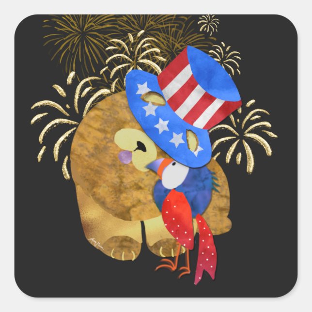 VÖGEL DER GEFÜHRTEN quadratischen Aufkleber (Vorderseite)