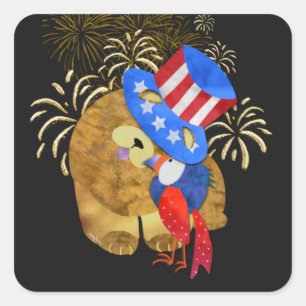 VÖGEL DER GEFÜHRTEN quadratischen Aufkleber