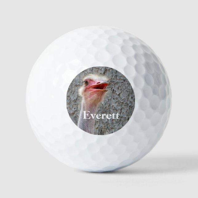 Vogel der Straußenvögel - personalisierbar Golfball (Vorderseite)