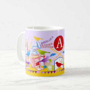 Vögel derselben Feder basteln zusammen Mug Mauve Kaffeetasse