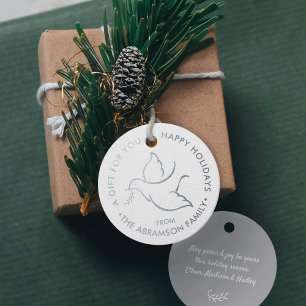Vogel des Friedens Moderner Minimalist Taube Weiße Geschenkanhänger