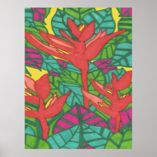 Vögel des tropischen Dschungels Poster