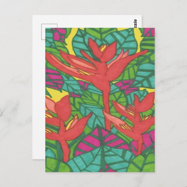 Vögel des tropischen Dschungels Postkarte (Vorne/Hinten)