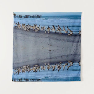 Vögel, die in der Nähe des Ocean Tapestry fliegen Wandteppich