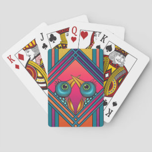 Vögel, die Karten spielen Spielkarten
