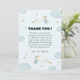 Vögel, die Niedliches Kind tragen. Es ist ein Jung Dankeskarte