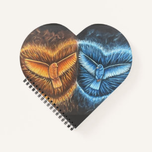 Vögel, die zusammen fliegen notizbuch