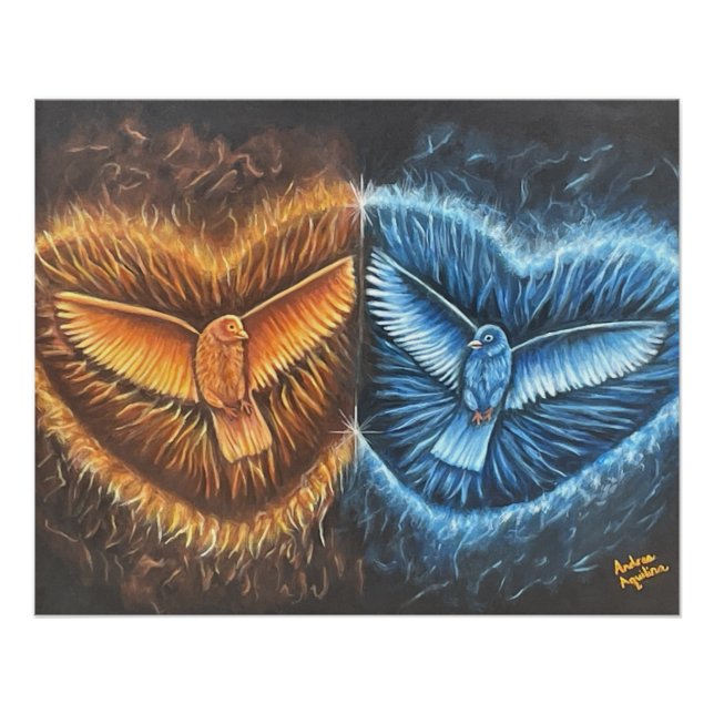 Vögel, die zusammen fliegen poster (Vorderseite)