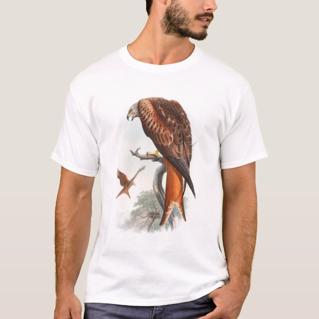 Vögel Drachen Glead Falke-Johns Gould von T-Shirt (Vorderseite)
