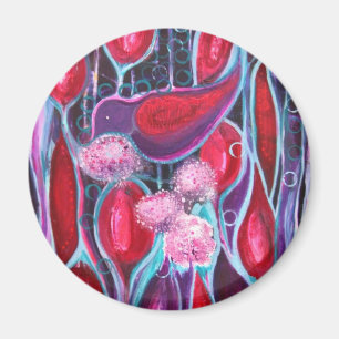 Vögel ein Bloom ursprünglicher KUNST-Wiedergabe Magnet