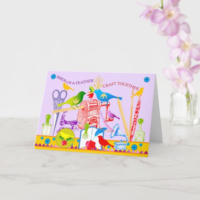 Vögel eines Feather Craft Together Karte 2 (Orchidee)