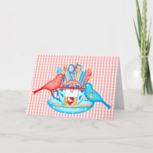 Vögel eines Feather Craft zusammen geklappte Karte