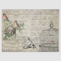 Vogel-Eintagsfliegen Decoupage Blatt