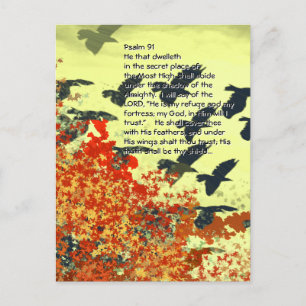 Vögel Er wird dich mit seinen Federn bedecken; Postkarte