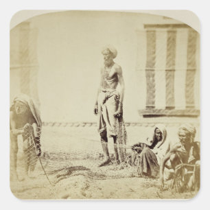 Vogel-Fänger, niedrige Kasten-Hindus in Delhi, 19 Quadratischer Aufkleber